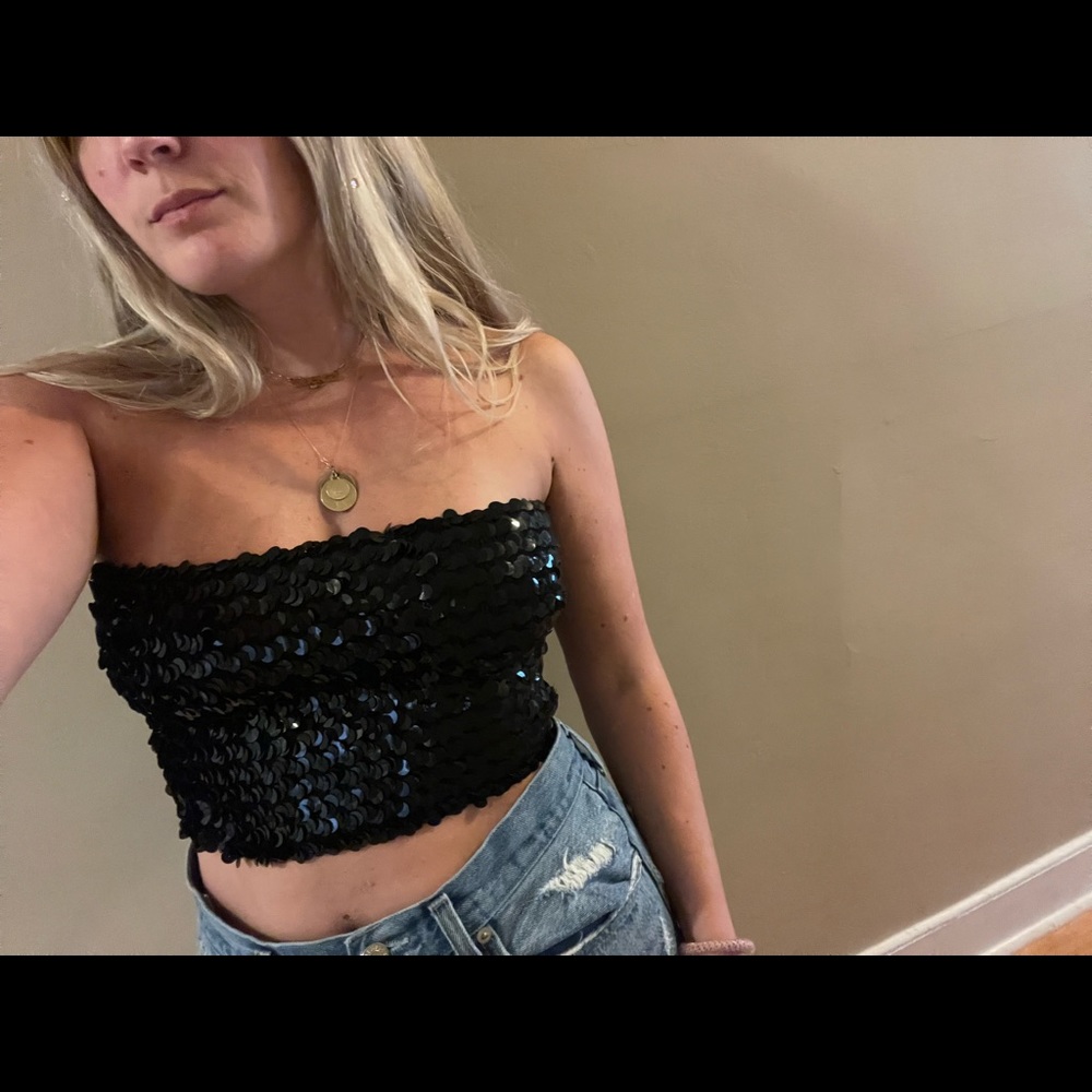 GUNNE SAX by Jessica McClintock Sequin Tube Top 🖤